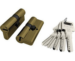 Цилиндровый мех. FUARO R600 - 60 (25+10+25) сложный ключ - ключ.Серебро,Золото.Бронза