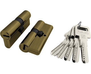 Цилиндровый мех. FUARO R600 - 60 (25+10+25) сложный ключ - ключ.Серебро,Золото.Бронза, фото 1