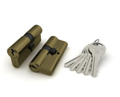 Цилиндровый мех. FUARO R300 - 70 (30+10+30) сложный ключ - ключ.Серебро,Золото.Бронза