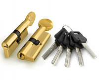Цилиндровый мех. FUARO D502-80(30+10+40) сложный ключ - ключ.Серебро,Золото., фото 1