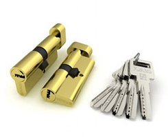 Цилиндровый мех. FUARO R602 - 70 (30+10+30) сложный ключ - ключ.Серебро,Золото.Бронза
