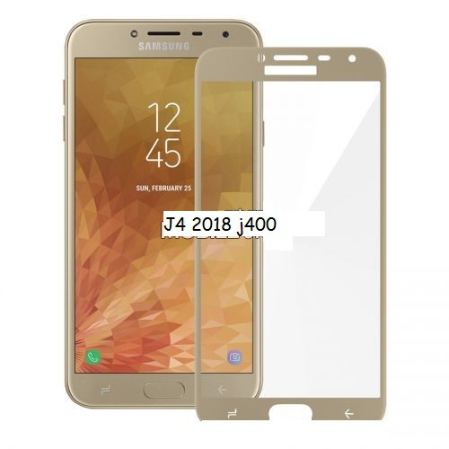 Защитное стекло Full-Screen для Samsung Galaxy J4 (2018) J400 золотой (5D с полной проклейкой)