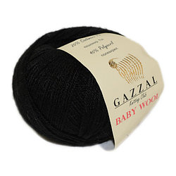 Пряжа Gazzal Baby Wool цвет 803 чёрный