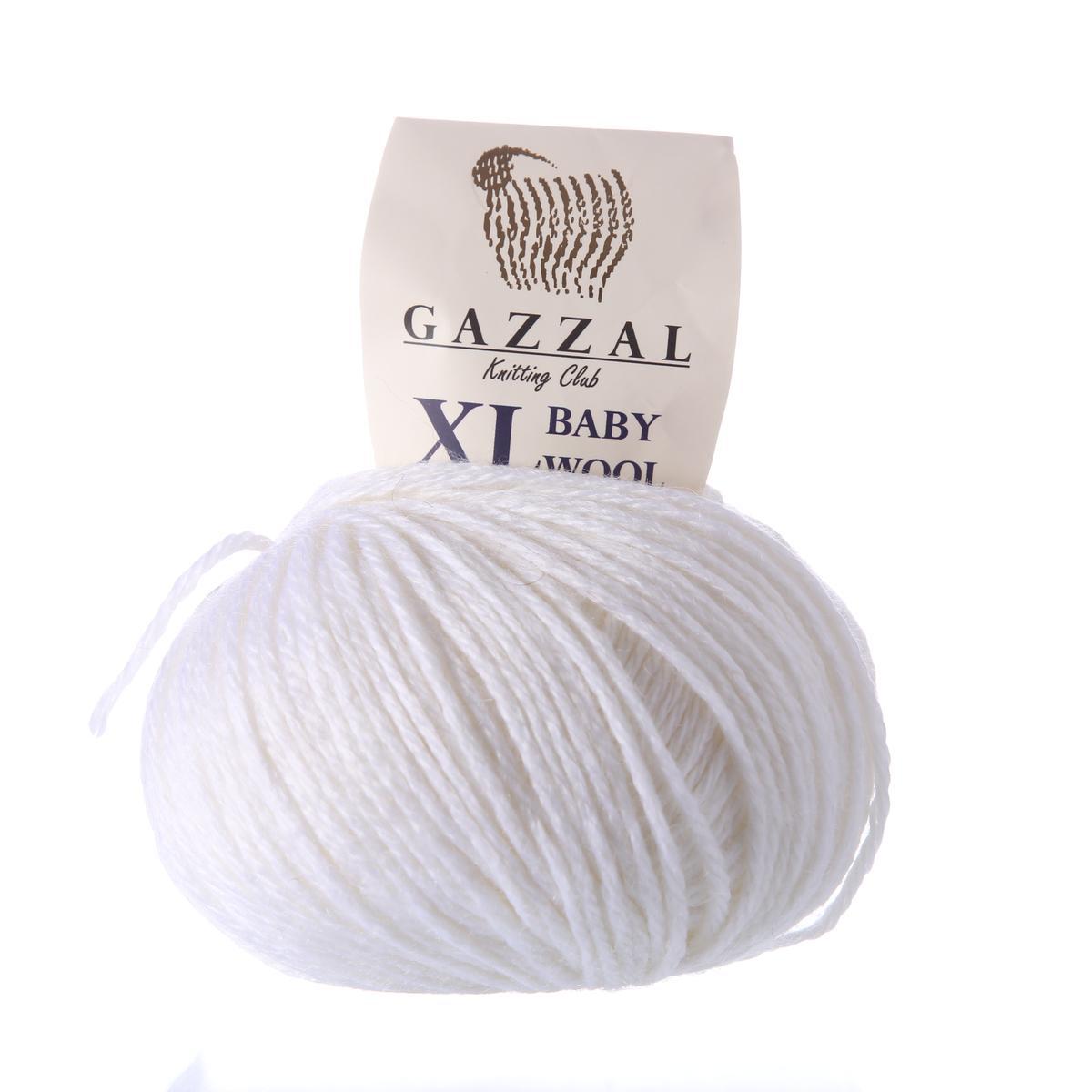 Пряжа Gazzal Baby Wool XL цвет 801XL белый - фото 1 - id-p81795443