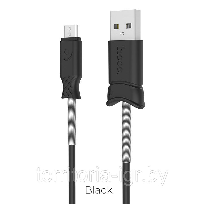 Дата-кабель X24 MicroUSB 1м. черный Hoco - фото 2 - id-p81835427