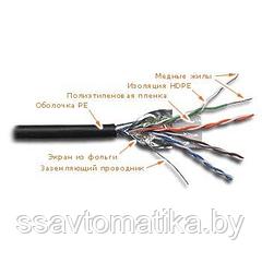 Кабель FTP 4 пары, кат. 5E, solid, 24AWG (катушка 305м)