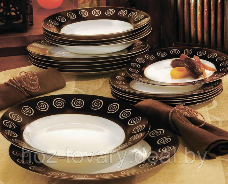 Набор тарелок Люминарк Sirocco Brown 18 пр., арт. G4134 - фото 1 - id-p81850884