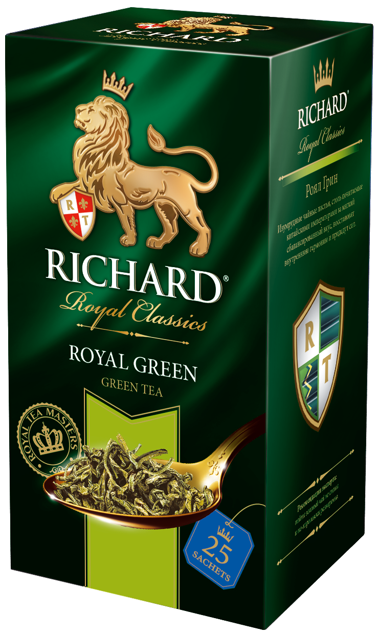 Чай Richard "Royal Green", фасовано по 2 г, 25 шт. - фото 2 - id-p81863616