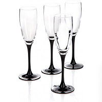 Набор бокалов для шампанского Люминарк Domino Noir 4 шт. 170 мл арт. Е9491