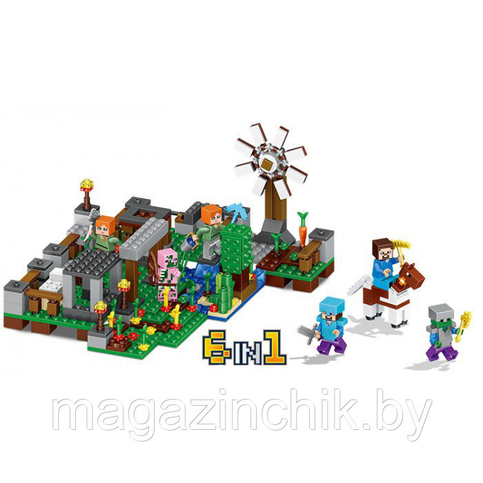 Конструктор Майнкрафт Поселение, аналог Лего Minecraft - фото 2 - id-p81865328