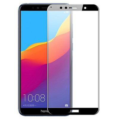 Противоударное защитное стекло на весь экран Full Screen Cover черное для Huawei Y6 Prime (2018)/Honor 7C - фото 2 - id-p81892940