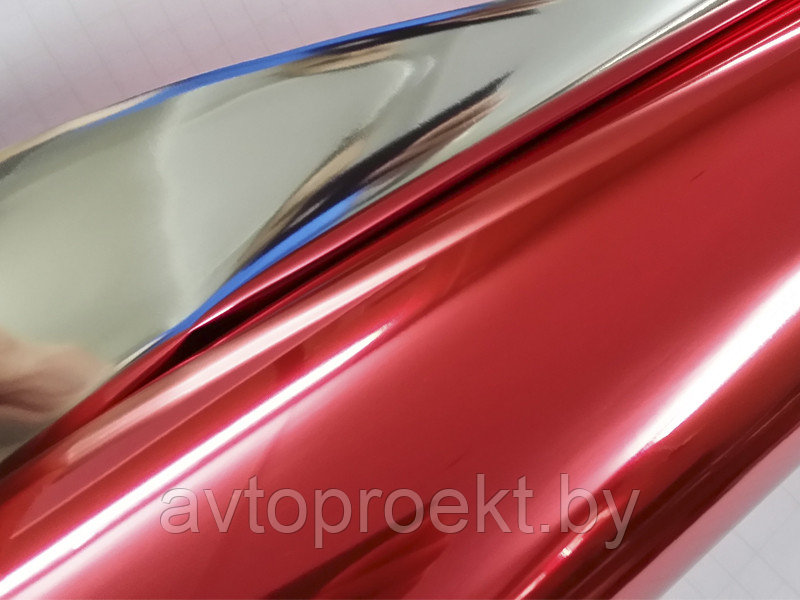 Пленка виниловая красный хром с воздушными каналами - фото 1 - id-p81893821