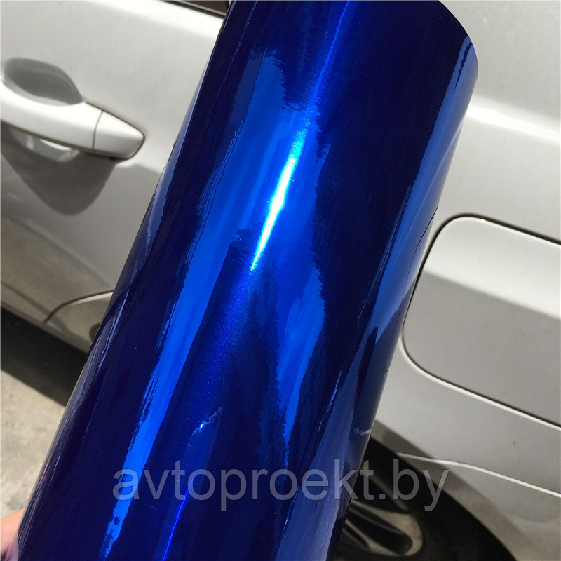 Пленка виниловая синий хром с воздушными каналами - фото 1 - id-p81893859