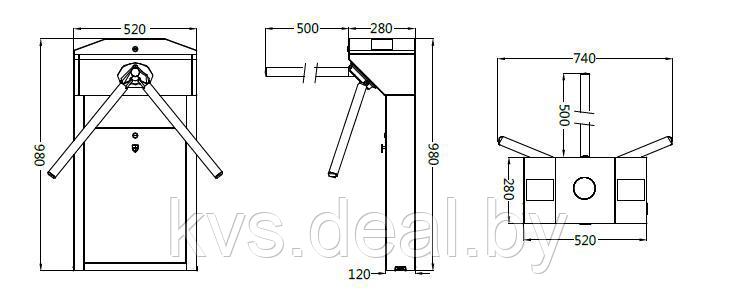 Турникет ZKTeco TS1000 Pro Standart DC24V - фото 3 - id-p79868246