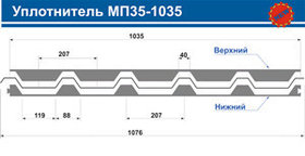 Уплотнитель для профнастила МП-35