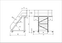 Лестница с платформой с выступом