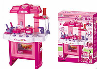 Детская кухня Kitchen Set 008-26, электронная кухня со светом и звуком, розовая