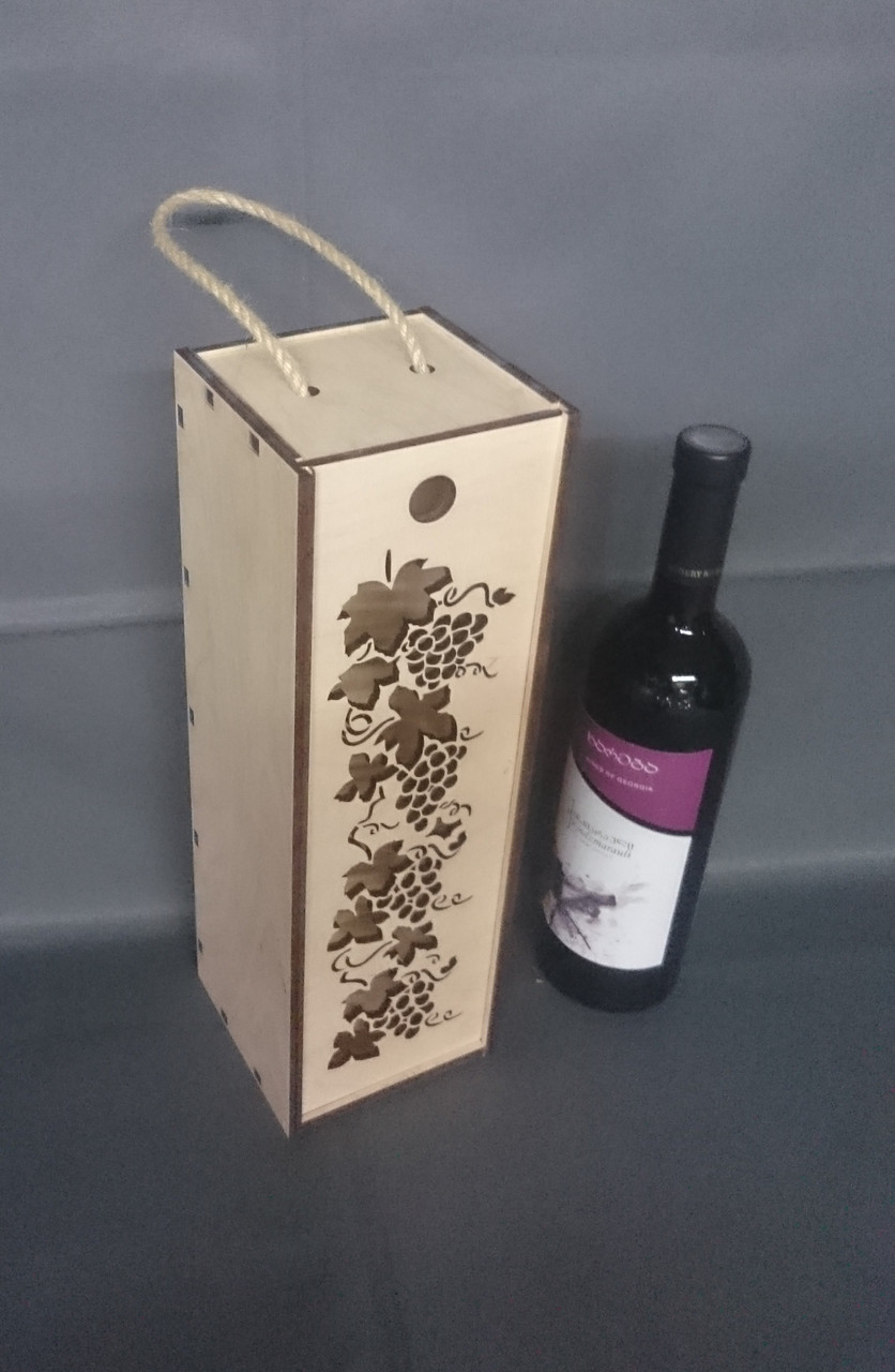 Пенал для вина с гравировкой "Резной виноград" - фото 3 - id-p81929195