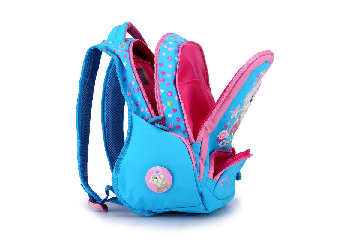 Рюкзак школьный ортопедический для девочки Maksimm - С061-1-Романтичный мишка(голубой) - фото 4 - id-p81945930