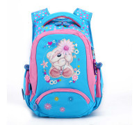 Рюкзак школьный ортопедический для девочки Maksimm - С061-1-Романтичный мишка(голубой) - фото 2 - id-p81945930