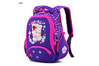 Рюкзак школьный ортопедический для девочки Maksimm - С061-2-Романтичный мишка(фиолетовый)