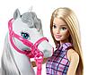 Игровой набор Кукла Mattel Barbie - Кукла с красивой лошадью и аксессуарами для верховой езды - Барби DHB68, фото 2