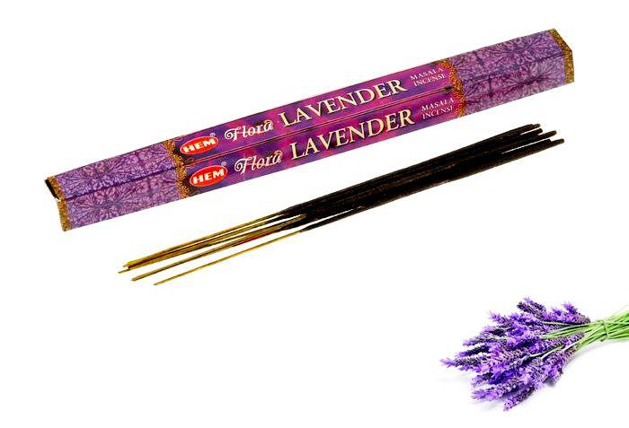 Благовония Лаванда натуральные светлые (HEM Flora Lavender), 8шт – антисептик и релаксант