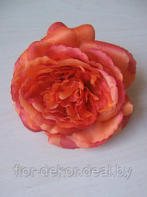 Головка розы пионовидной оранжевая, D 11-12см.
