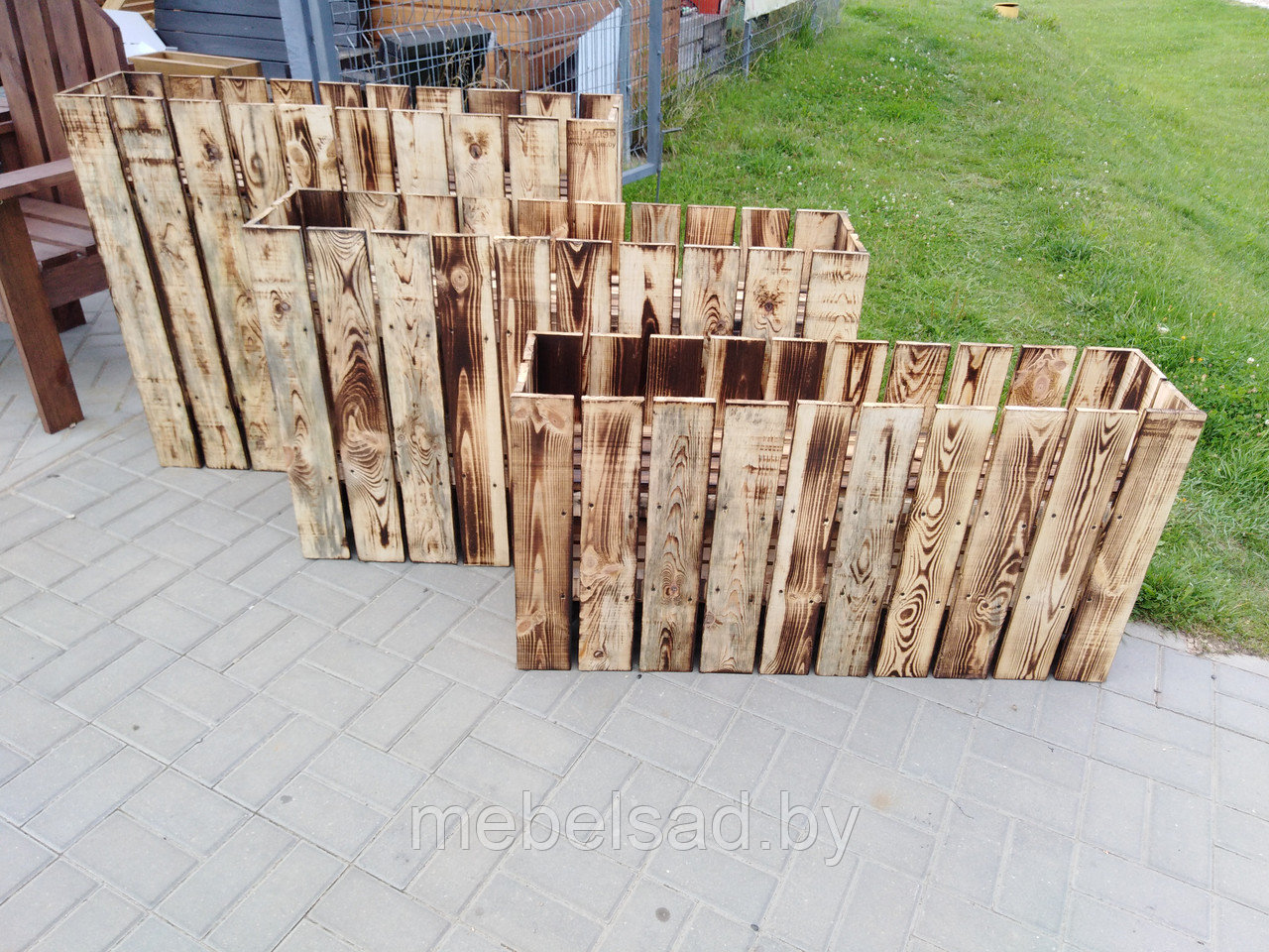 Деревянное кашпо "Забор Макси" - фото 1 - id-p81998295