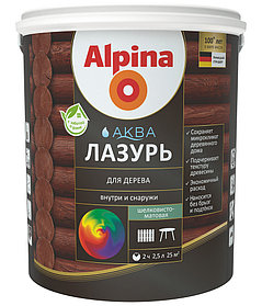 Лазурь для дерева Alpina АКВА  Прозрачный 2,5 л.