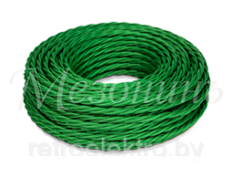 Витой ретро провод 2*0,75 Зеленый шёлк, Interior Electric, фото 2