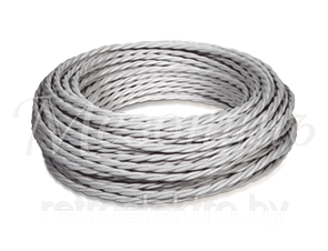 Витой ретро провод 2*0,75 Титановый шелк, Interior Electric