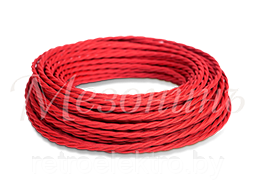 Витой ретро провод 2*1,5 Красный, Interior Electric, фото 2