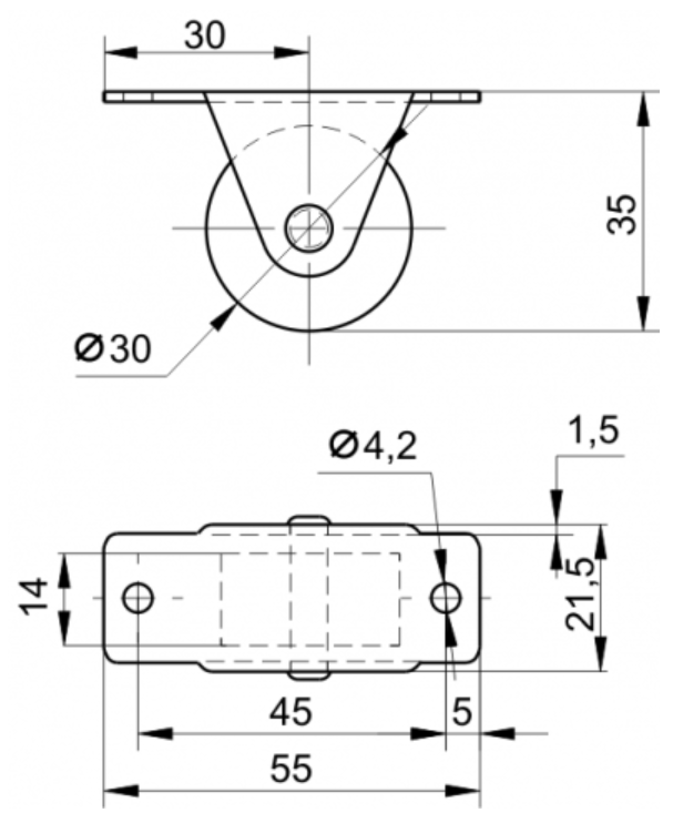 Колесная опора 011 - фото 2 - id-p70067925