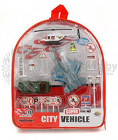 Игрушечный набор City Vehicle с дорожными знаками, фото 1