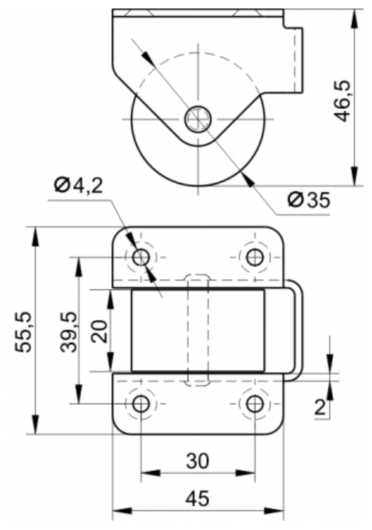 Колесная опора 004 - фото 2 - id-p69710977