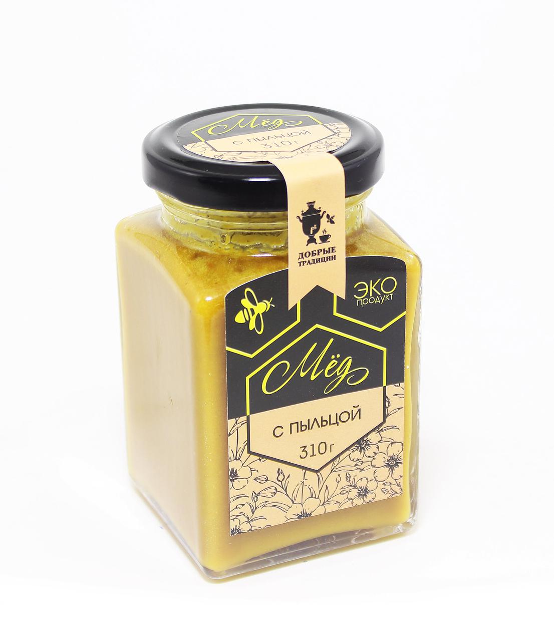 Мёд с цветочной пыльцой Добрые традиции, 300 гр. - фото 1 - id-p82028697