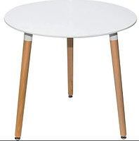 Стол S-0307 EAMES DST D.800 белый (опоры дерево) 82077392 Стол S-0307 EAMES DST D.800 белый (опоры дерево)
