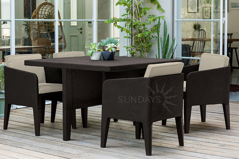 Комплект мебели KETER Columbia dining set (5 предметов), коричневый - фото 2 - id-p82089394