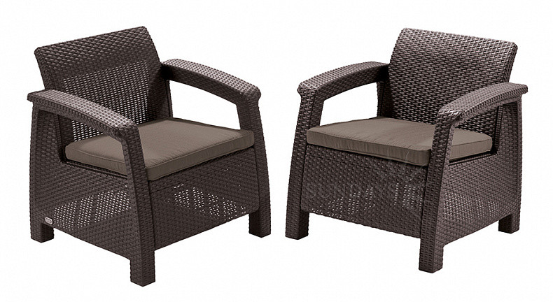 Комплект мебели KETER Corfu Duo Set (Кетер Корфу Дуо Сэт), коричневый - фото 1 - id-p82089482