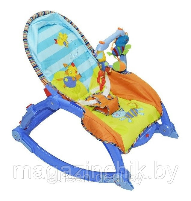 Детский шезлонг (кресло-качалка) с игрушками Joy Toy 7179 от 0 до 18 кг аналог Fisher-price - фото 5 - id-p3957562