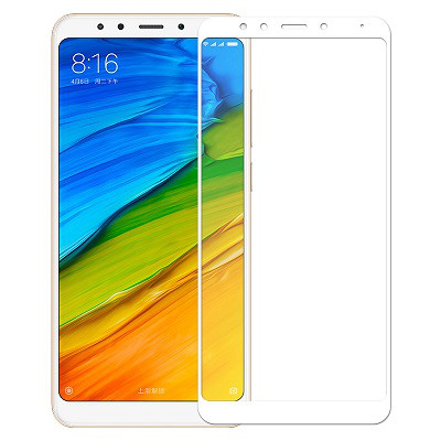 Противоударное защитное стекло с полным клеем Full Glue Screen Cover 0.3m белое для Xiaomi RedMi Note 5\ RedMi - фото 2 - id-p82149176