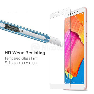 Противоударное защитное стекло с полным клеем Full Glue Screen Cover 0.3m белое для Xiaomi RedMi Note 5\ RedMi - фото 3 - id-p82149176