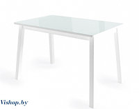 ТИРК стол раздвижной со стеклом Белый