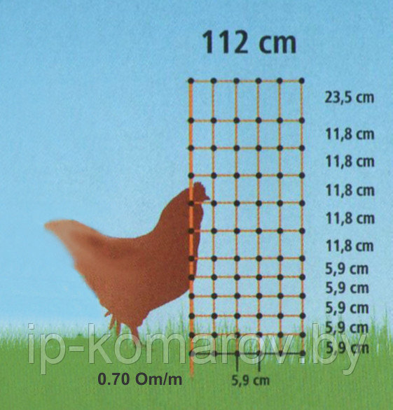 "Сетка электроизгороди для птицы оранжевая (50мх1,12м.)" - фото 3 - id-p82192852