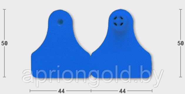 "Бирка ушная MF A/A 44х50 TMP, Синяя"