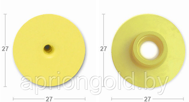 "Бирка ушная MF R/R d27 TMP, открытая, жёлтая"