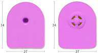 "Бирка ушная MF P/P 27x34 TMP, розовая", фото 1