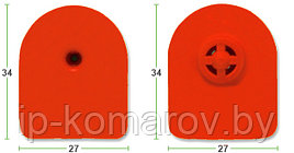 "Бирка ушная MF P/P 27x34 TMP, красная"