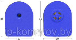 "Бирка ушная MF P/P 27x34 TMP, синяя"